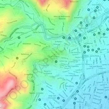 San Antonio地形图、海拔、地势