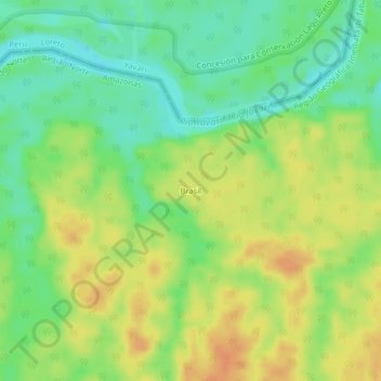 Brasil地形图、海拔、地势