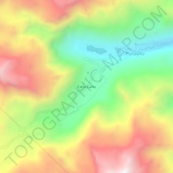 Canu Canu地形图、海拔、地势