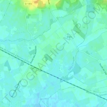 Les Caves地形图、海拔、地势