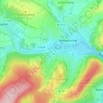Brechlingen地形图、海拔、地势