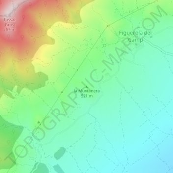 la Muntanera地形图、海拔、地势
