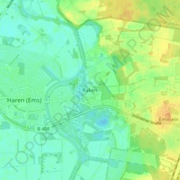 Raken地形图、海拔、地势