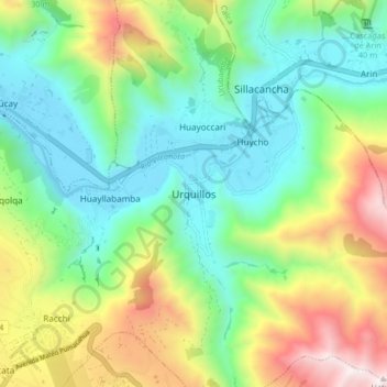 Urquillos地形图、海拔、地势