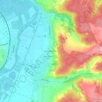 Les Hautes Fourches地形图、海拔、地势