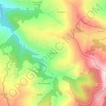 Resconorio地形图、海拔、地势