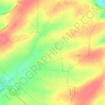 Boeuf地形图、海拔、地势