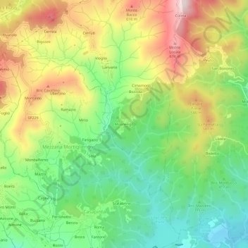 Molinengo地形图、海拔、地势
