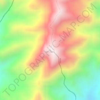 Cerro Banco地形图、海拔、地势