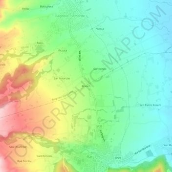 Brusch地形图、海拔、地势
