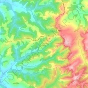 Monte Oliveto Maggiore地形图、海拔、地势