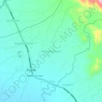 Namulandayan地形图、海拔、地势