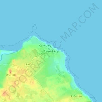 Inverallochy地形图、海拔、地势
