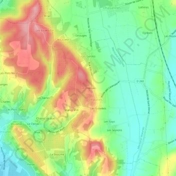 Le Château地形图、海拔、地势