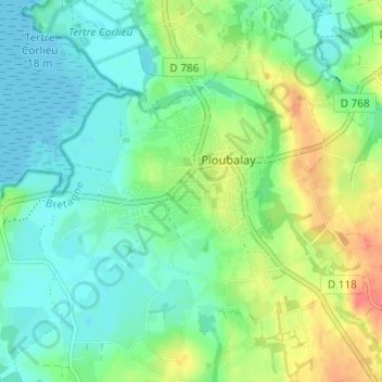 La Prée Neuve地形图、海拔、地势