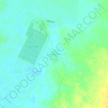 Ksar Ghilane地形图、海拔、地势