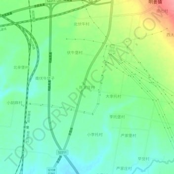 陈家庄村地形图、海拔、地势