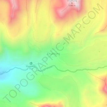 Chukhung地形图、海拔、地势