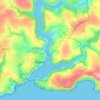 Bodinnick地形图、海拔、地势