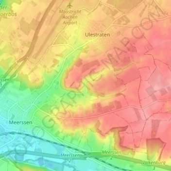 Waterval地形图、海拔、地势