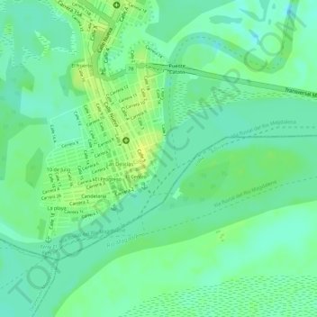 Parque la muralla地形图、海拔、地势