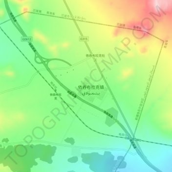 依吞布拉克村民小组地形图、海拔、地势