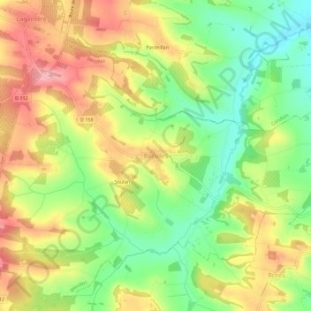 Bezolles地形图、海拔、地势