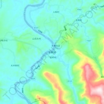 车辋镇地形图、海拔、地势