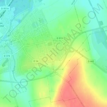 Le Cardinal地形图、海拔、地势