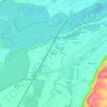 Spörerau地形图、海拔、地势