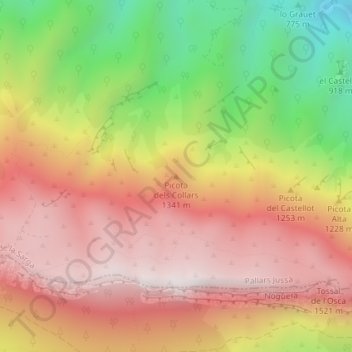 Picota dels Collars地形图、海拔、地势