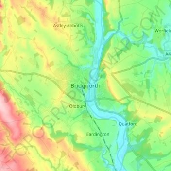 Bridgnorth地形图、海拔、地势