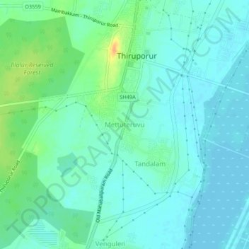 Mettuteruvu地形图、海拔、地势