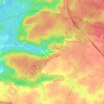 Paris-Forêt地形图、海拔、地势