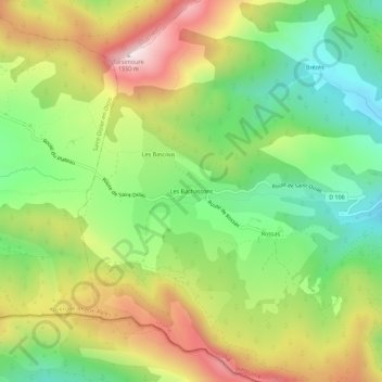 Les Bachassons地形图、海拔、地势