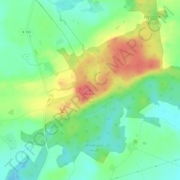 Helpter Berg地形图、海拔、地势