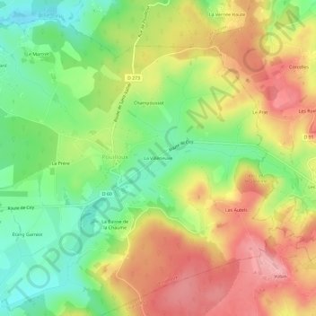 La Villeneuve地形图、海拔、地势