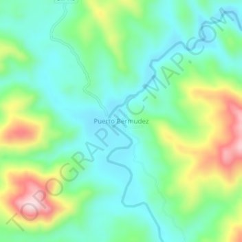 Puerto Bermudez地形图、海拔、地势