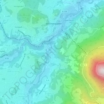 Mitterbach地形图、海拔、地势