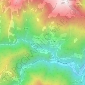 Maneille地形图、海拔、地势