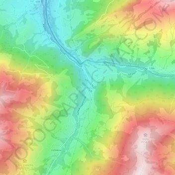 Zollhaus地形图、海拔、地势