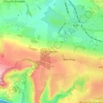 Kingston地形图、海拔、地势