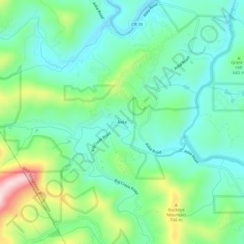 Aska地形图、海拔、地势