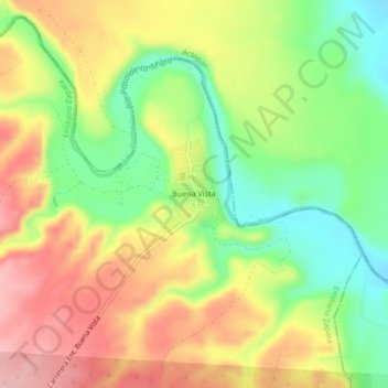 Buena Vista地形图、海拔、地势