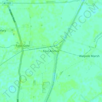 Foul Anchor地形图、海拔、地势