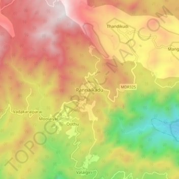 Pannaikadu地形图、海拔、地势