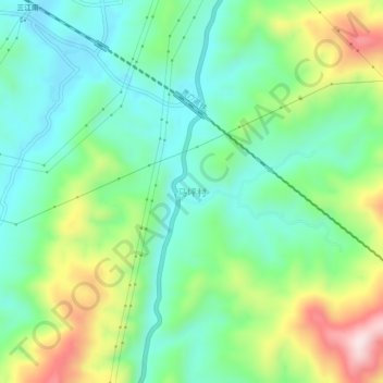 马坪村地形图、海拔、地势