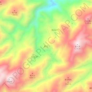 黄冈地形图、海拔、地势