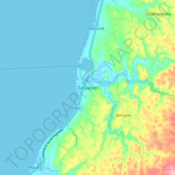 Tabuelan地形图、海拔、地势