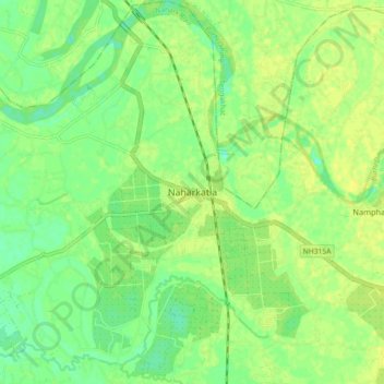 Naharkatia地形图、海拔、地势